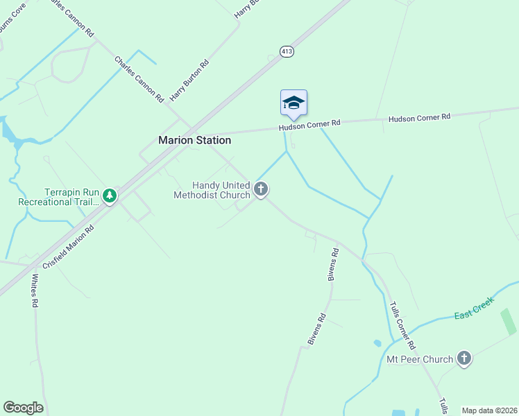map of restaurants, bars, coffee shops, grocery stores, and more near 5604 Tulls Corner Road in Marion Station
