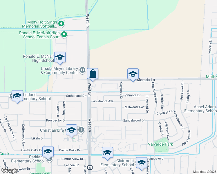 map of restaurants, bars, coffee shops, grocery stores, and more near 9438 Tuscany Circle in Stockton