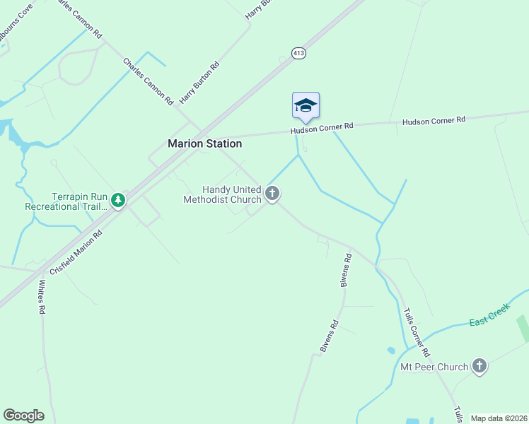 map of restaurants, bars, coffee shops, grocery stores, and more near 5604 Tulls Corner Road in Marion Station