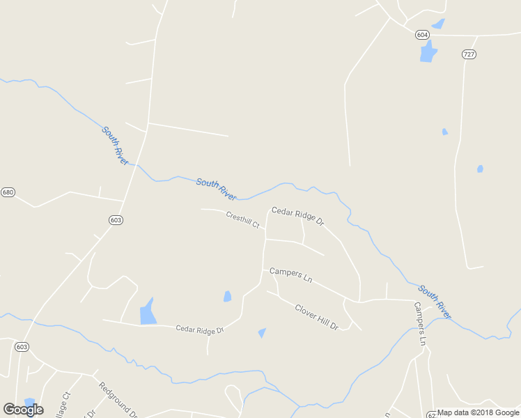 map of restaurants, bars, coffee shops, grocery stores, and more near 264 Cedar Ridge Drive in Ruther Glen