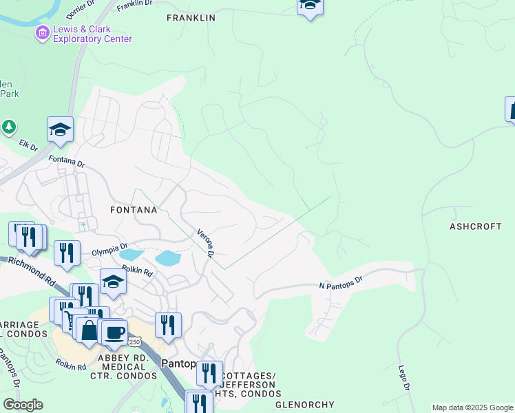 map of restaurants, bars, coffee shops, grocery stores, and more near 1979 Via Florence Road in Charlottesville