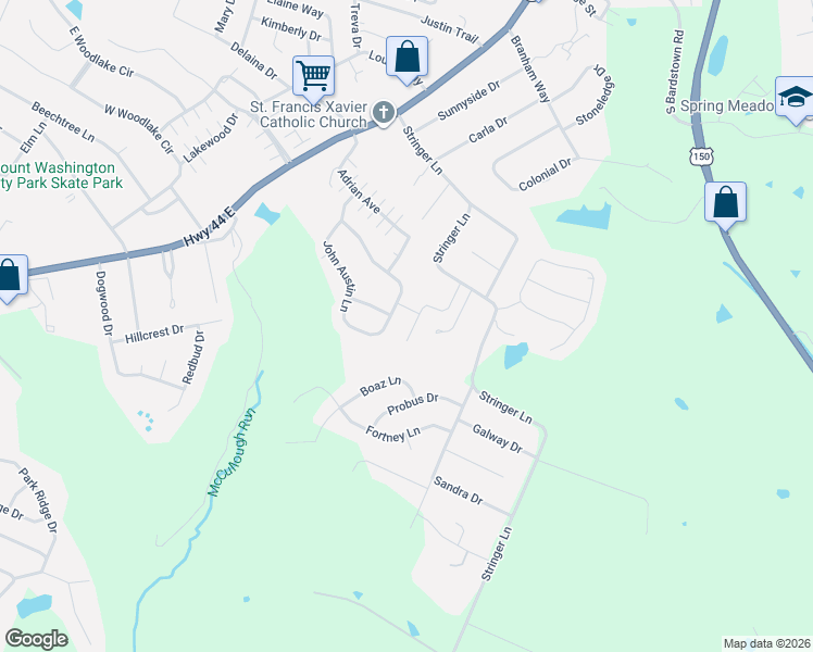 map of restaurants, bars, coffee shops, grocery stores, and more near 115 Lambert Lane in Mount Washington