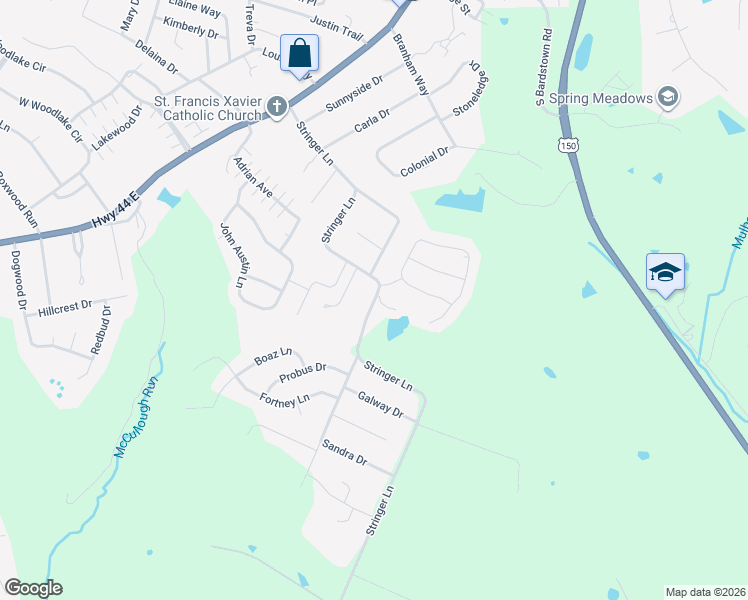 map of restaurants, bars, coffee shops, grocery stores, and more near 1189 Stringer Lane in Mount Washington