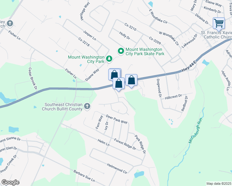 map of restaurants, bars, coffee shops, grocery stores, and more near 9089 Kentucky 44 in Mount Washington