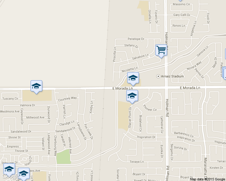 map of restaurants, bars, coffee shops, grocery stores, and more near 2991 East Morada Lane in Stockton