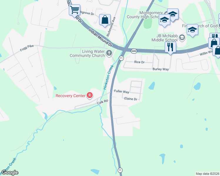 map of restaurants, bars, coffee shops, grocery stores, and more near 1110 Levee Road in Mount Sterling