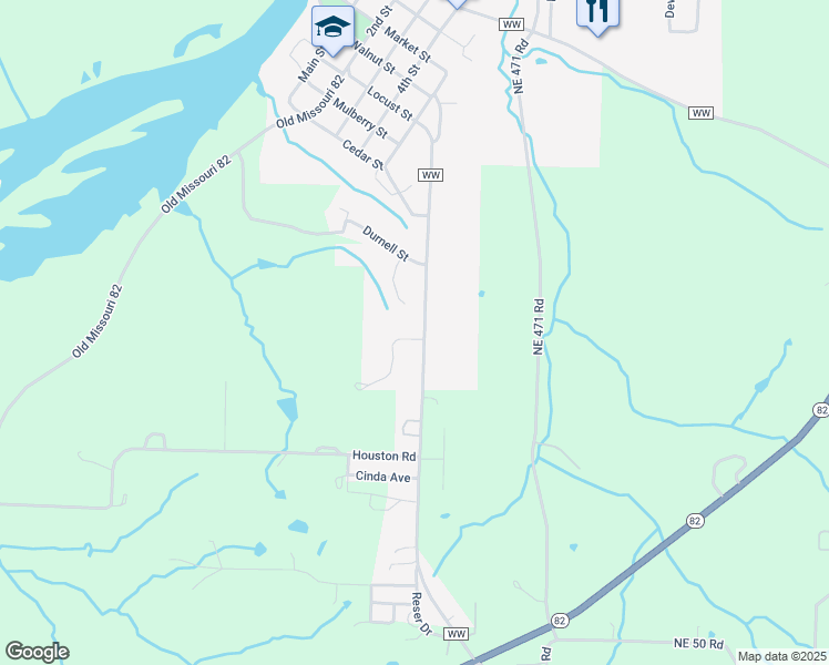 map of restaurants, bars, coffee shops, grocery stores, and more near 836 State Highway WW in Osceola