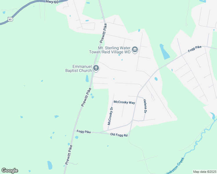 map of restaurants, bars, coffee shops, grocery stores, and more near 128 Evergreen Court in Mount Sterling