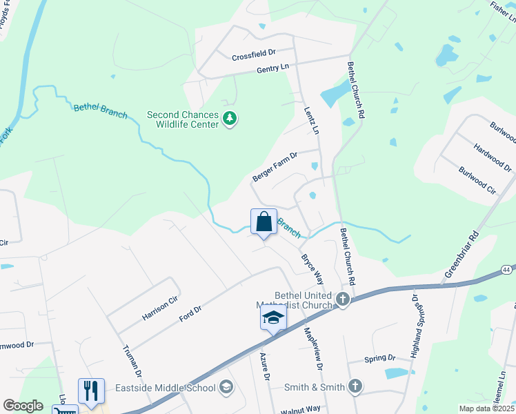 map of restaurants, bars, coffee shops, grocery stores, and more near 231 Berger Farm Drive in Mount Washington