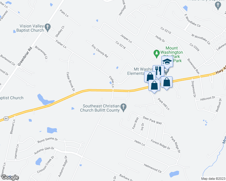 map of restaurants, bars, coffee shops, grocery stores, and more near 200 Armstrong Lane in Mount Washington