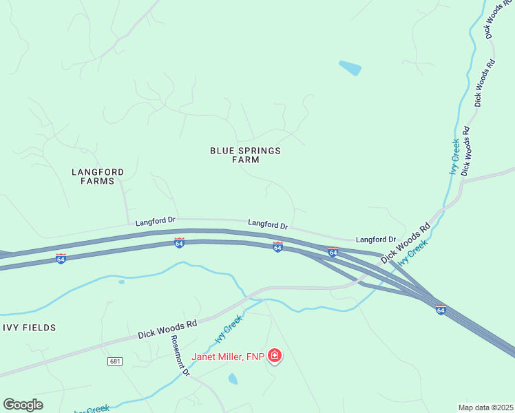 map of restaurants, bars, coffee shops, grocery stores, and more near 60 Blue Springs Ln in Charlottesville