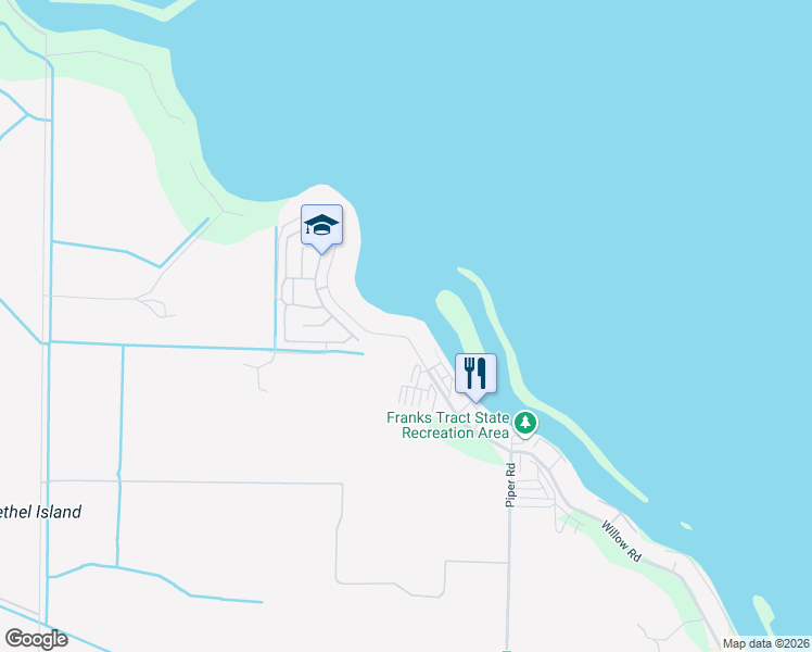 map of restaurants, bars, coffee shops, grocery stores, and more near 3777 Willow Road in Discovery Bay