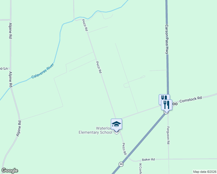 map of restaurants, bars, coffee shops, grocery stores, and more near 8152 Pezzi Road in Stockton