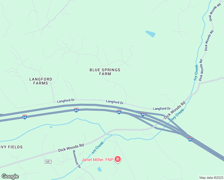 map of restaurants, bars, coffee shops, grocery stores, and more near 60 Blue Springs Ln in Charlottesville