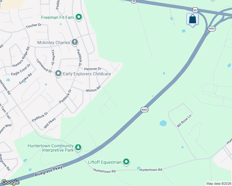 map of restaurants, bars, coffee shops, grocery stores, and more near 369 Winton Road in Versailles