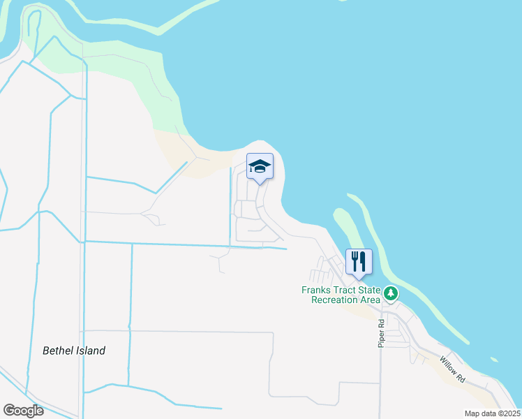 map of restaurants, bars, coffee shops, grocery stores, and more near 3638 Hawthorne Road in Bethel Island