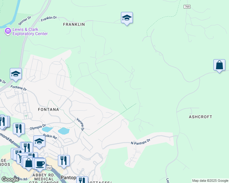 map of restaurants, bars, coffee shops, grocery stores, and more near 2096 Aspen Drive in Charlottesville