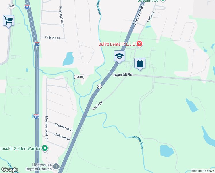 map of restaurants, bars, coffee shops, grocery stores, and more near 3829 North Preston Highway in Shepherdsville