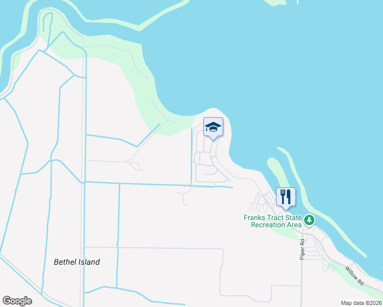 map of restaurants, bars, coffee shops, grocery stores, and more near 3577 Alcott Circle in Bethel Island