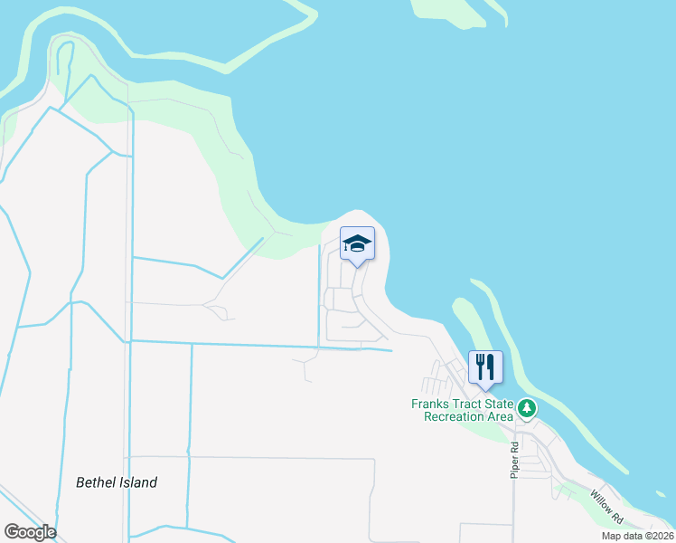 map of restaurants, bars, coffee shops, grocery stores, and more near 3577 Alcott Circle in Bethel Island