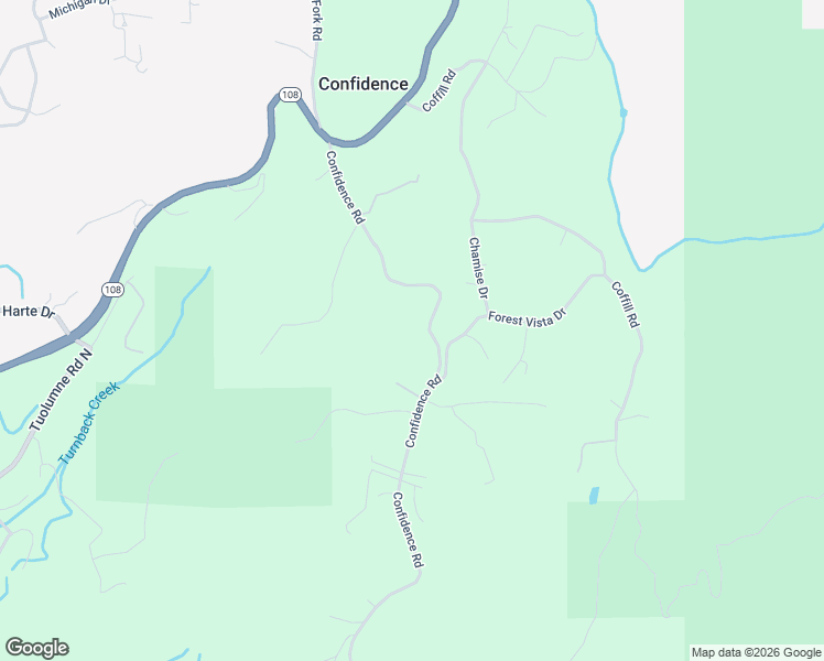 map of restaurants, bars, coffee shops, grocery stores, and more near 23000-23085 Confidence Road in Twain Harte