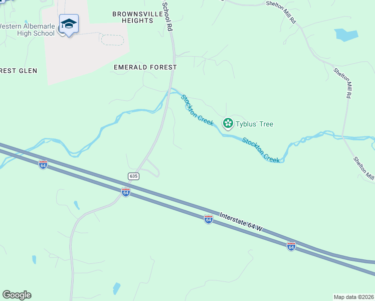 map of restaurants, bars, coffee shops, grocery stores, and more near 275 Miller School Road in Charlottesville