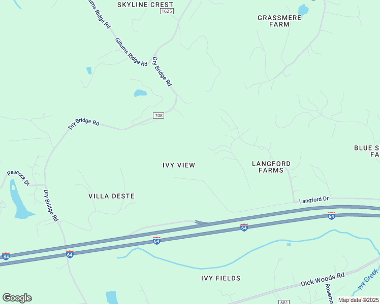 map of restaurants, bars, coffee shops, grocery stores, and more near 3620 Langford Drive in Charlottesville