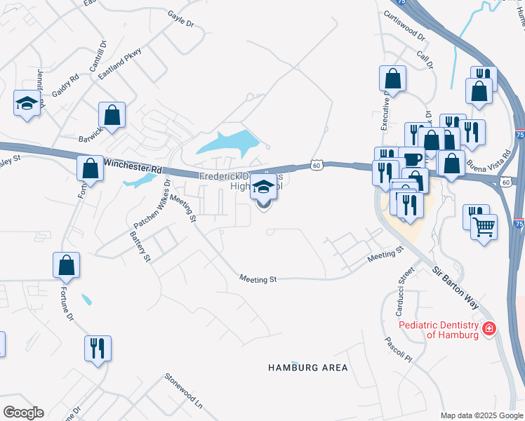 map of restaurants, bars, coffee shops, grocery stores, and more near 2000 Winchester Road in Lexington