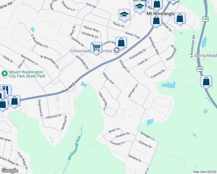 map of restaurants, bars, coffee shops, grocery stores, and more near 283 Adrian Avenue in Mount Washington
