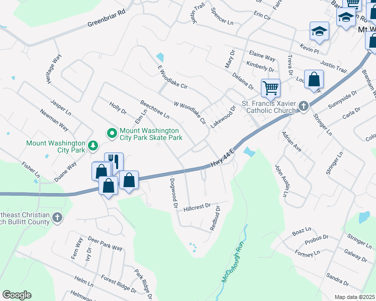 map of restaurants, bars, coffee shops, grocery stores, and more near 196 Walnut Avenue in Mount Washington