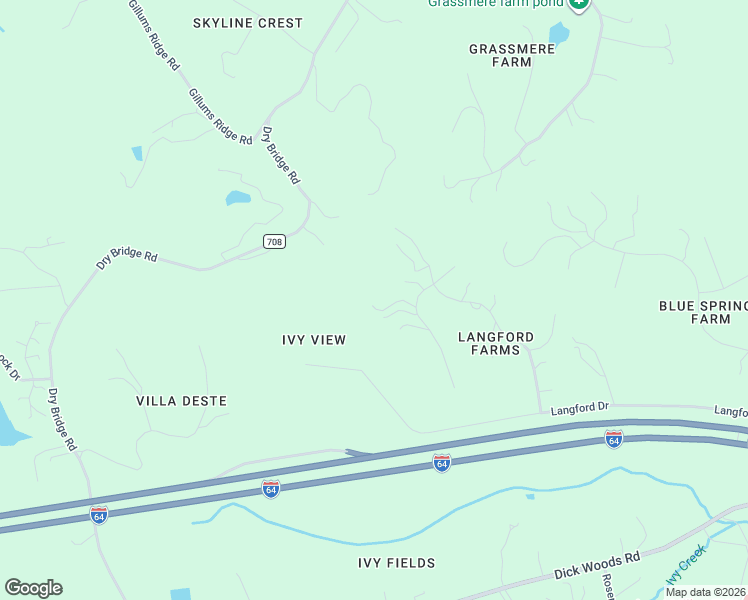 map of restaurants, bars, coffee shops, grocery stores, and more near 3520 Montgomery Ln in Charlottesville
