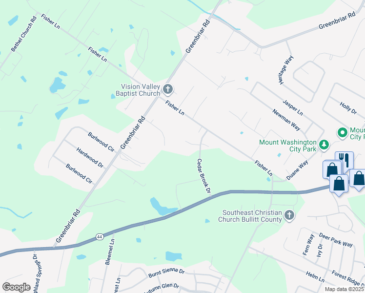 map of restaurants, bars, coffee shops, grocery stores, and more near 171 Cedar Brook Court in Mount Washington