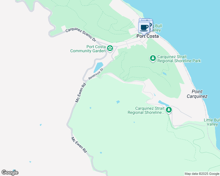 map of restaurants, bars, coffee shops, grocery stores, and more near in Port Costa