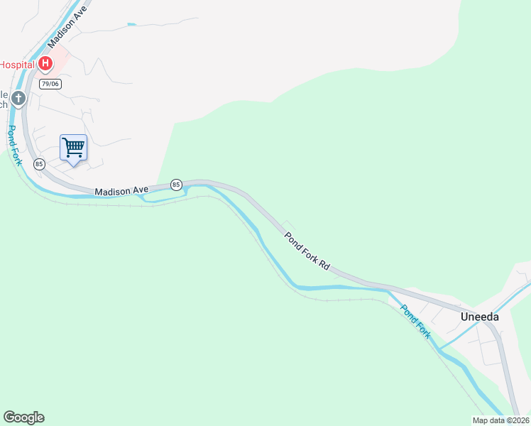 map of restaurants, bars, coffee shops, grocery stores, and more near 2186 Pond Fork Road in Madison