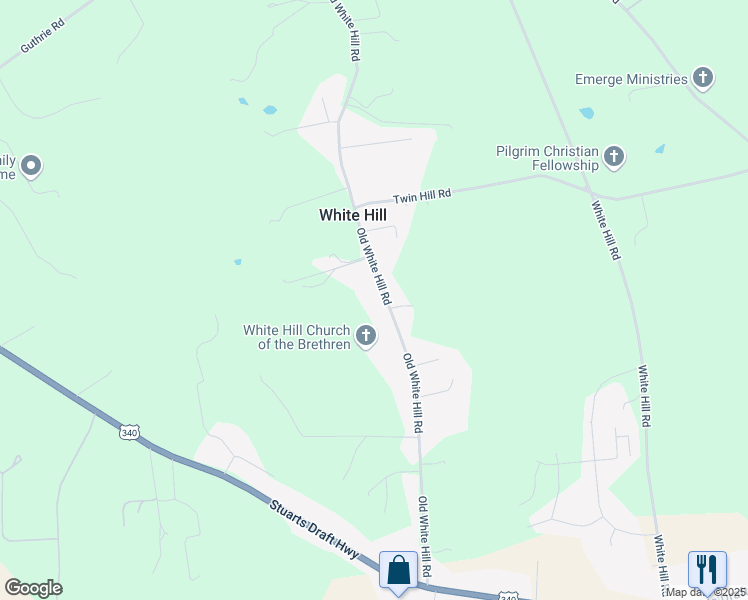map of restaurants, bars, coffee shops, grocery stores, and more near 699 Old White Hill Road in Stuarts Draft