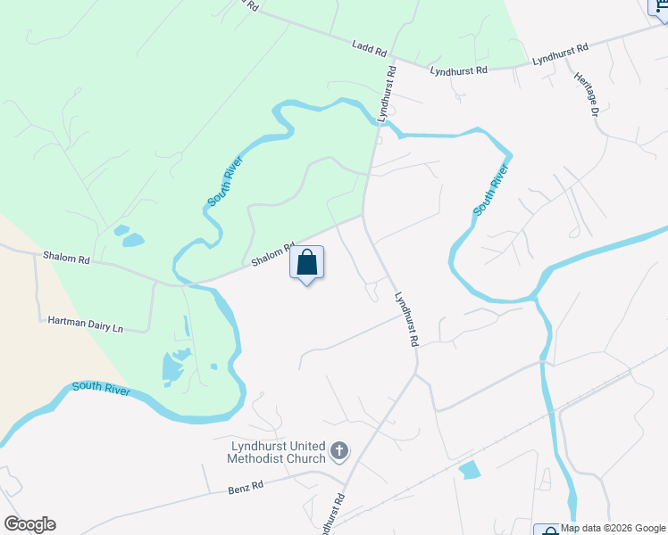 map of restaurants, bars, coffee shops, grocery stores, and more near 2589 Lyndhurst Road in Waynesboro