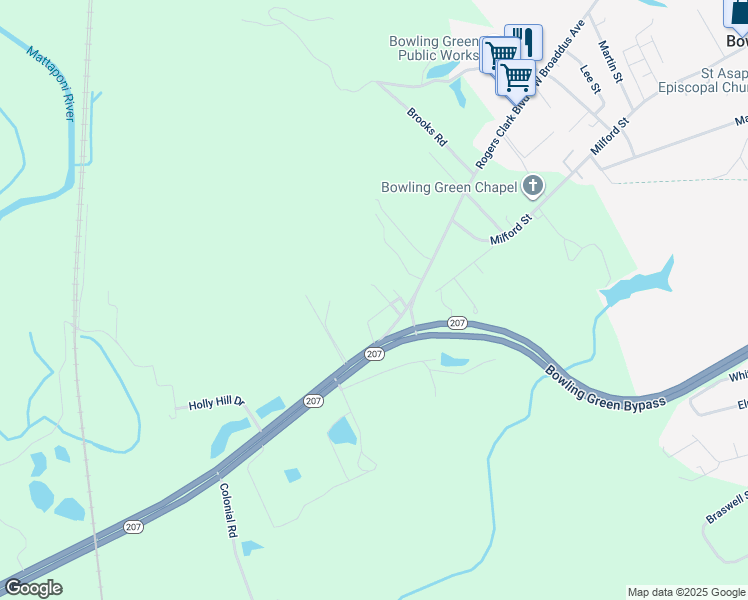 map of restaurants, bars, coffee shops, grocery stores, and more near 16206 Melville Lane in Bowling Green