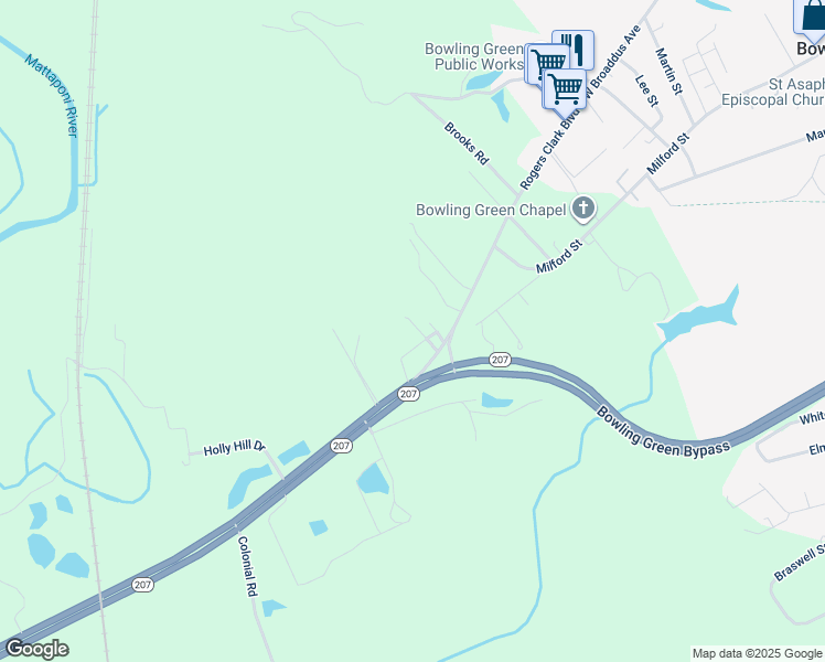 map of restaurants, bars, coffee shops, grocery stores, and more near 16196 Melville Lane in Bowling Green