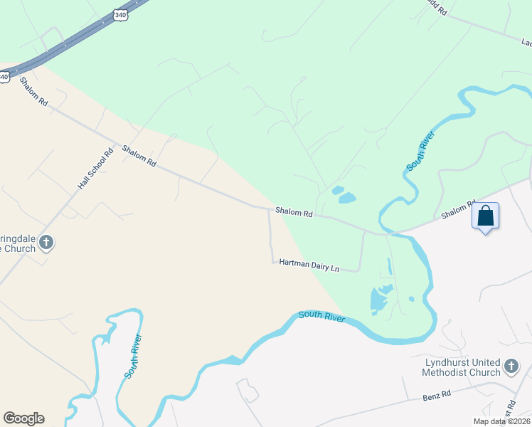 map of restaurants, bars, coffee shops, grocery stores, and more near 387 State Route 632 in Waynesboro