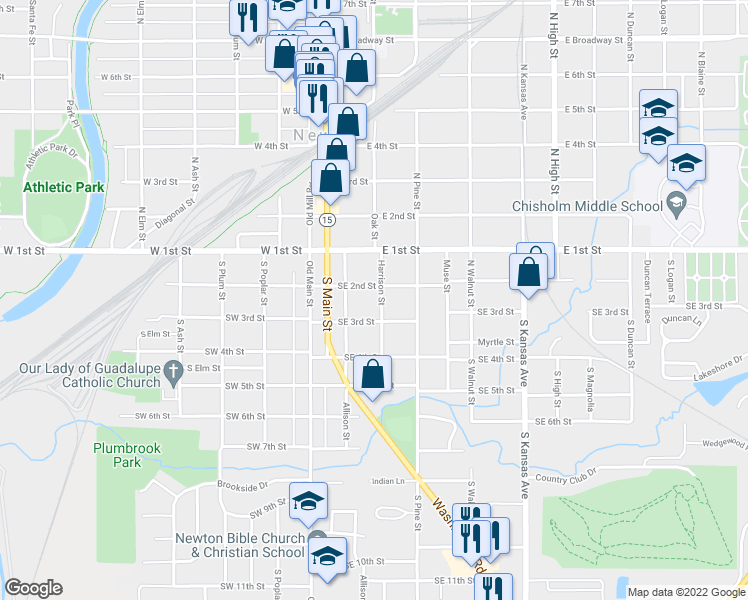 map of restaurants, bars, coffee shops, grocery stores, and more near 209 Harrison Street in Newton