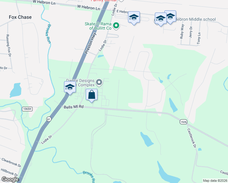 map of restaurants, bars, coffee shops, grocery stores, and more near 264 Arnold Drive in Shepherdsville