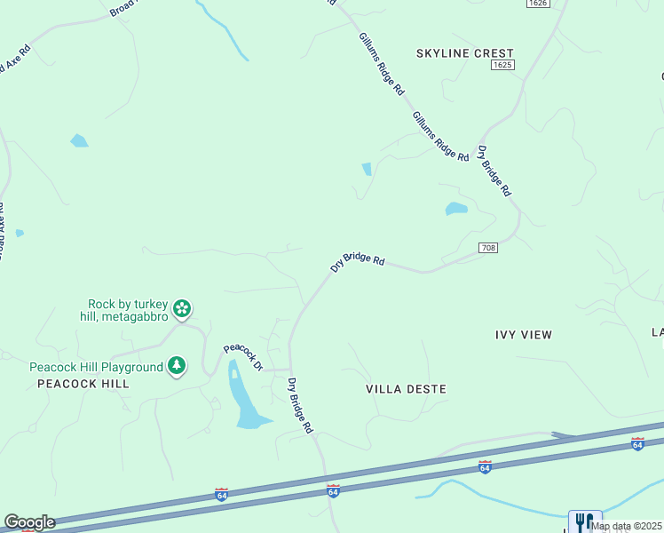 map of restaurants, bars, coffee shops, grocery stores, and more near 482 Dry Bridge Road in Charlottesville