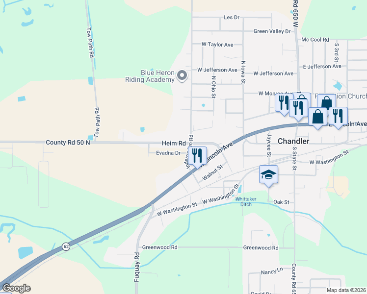 map of restaurants, bars, coffee shops, grocery stores, and more near 7005A Heim Road in Chandler