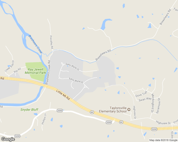 map of restaurants, bars, coffee shops, grocery stores, and more near 845 Early Wyne Drive in Taylorsville