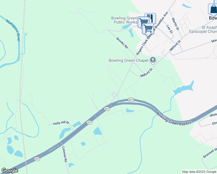map of restaurants, bars, coffee shops, grocery stores, and more near 16192 Melville Lane in Bowling Green