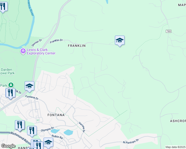 map of restaurants, bars, coffee shops, grocery stores, and more near 2012 Aspen Drive in Charlottesville