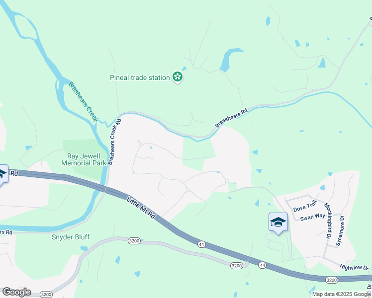 map of restaurants, bars, coffee shops, grocery stores, and more near 845 Early Wyne Drive in Taylorsville
