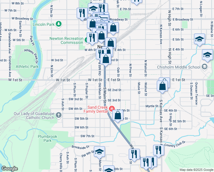 map of restaurants, bars, coffee shops, grocery stores, and more near 200 Allison Street in Newton