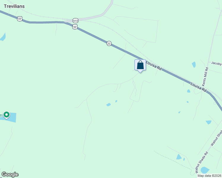 map of restaurants, bars, coffee shops, grocery stores, and more near 8348 Poindexter Road in Louisa