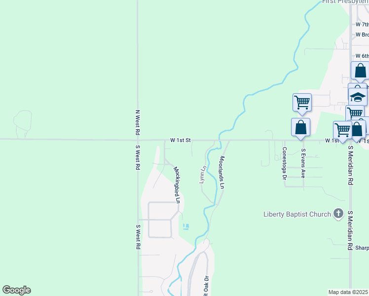 map of restaurants, bars, coffee shops, grocery stores, and more near 3105 West 1st Street in Newton